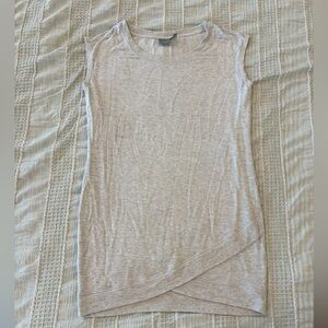 Athleta Adriana Faux Wrap Sleeveless Dress Gray Heathered Small Petite